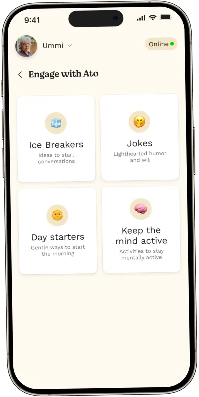 Activity ideas in the Ato Family app