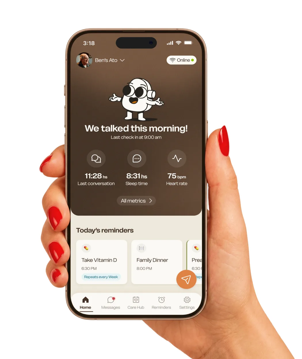 La app Ato Family en una mano