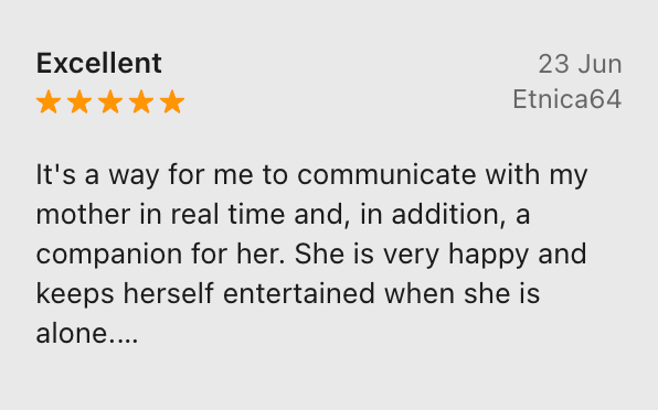 Five-star App Store review titled Excellent