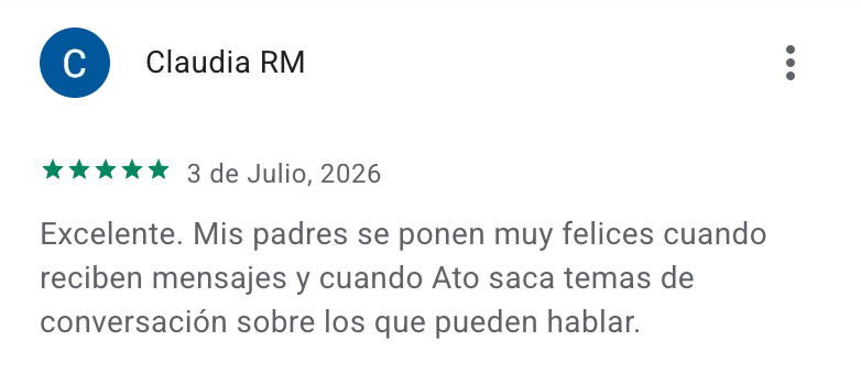 Reseña de cinco estrellas de Claudia RM en Google Play