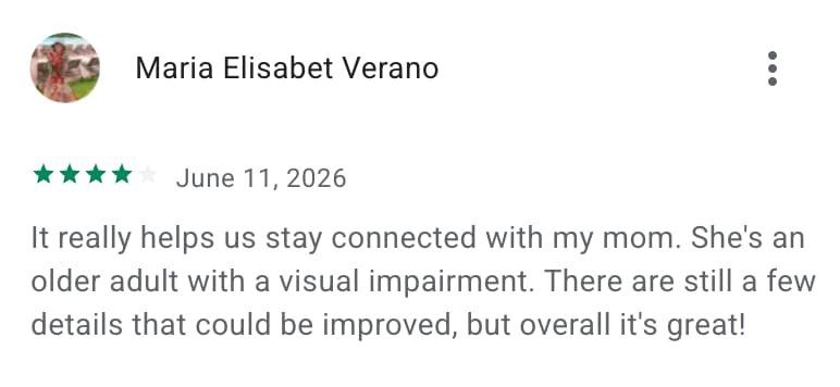 Four-star Google Play review from Maria Elisabeth Verano